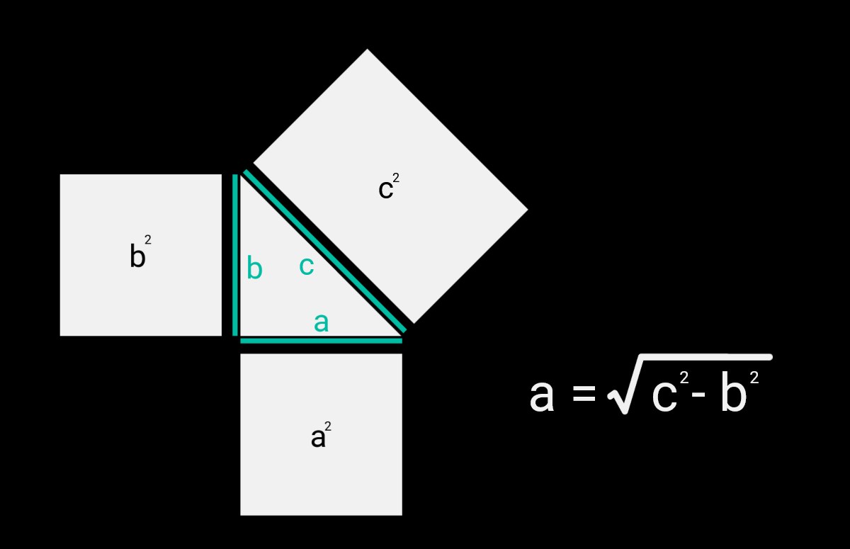 Pytagoras' læresetning for å finne katet